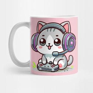 Cute Kitten Palying Game Console Mug